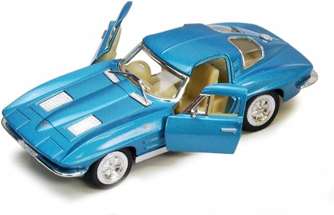 KiNSMART - 1963 Chevy Corvette Stingray 1:36 Scale 5" Die Cast Metal Model Toy Classic Toy Car (4 Set)