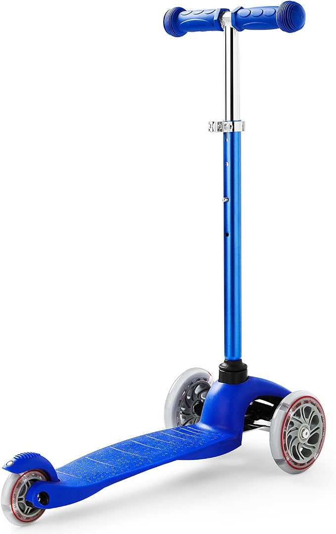 Kids Scooter, Children and Toddler 3 Wheel Kick Scooter for Boys & Girls Ages 2-5, LED Lighted Wheels and 3 Adjustable Height Handlebars, Lean-to-Steer