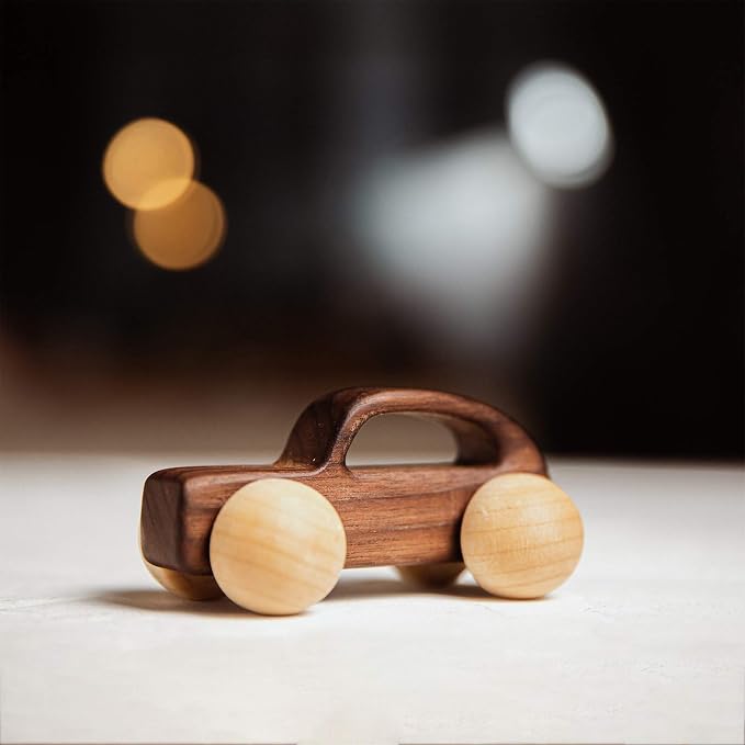 3PCS Wooden Baby Toys, Montessori Toys for Babies 0-6-12 Months, Baby Grasping Toys Push Car Toys for 1 Year Old Boy Birthday Gift #1