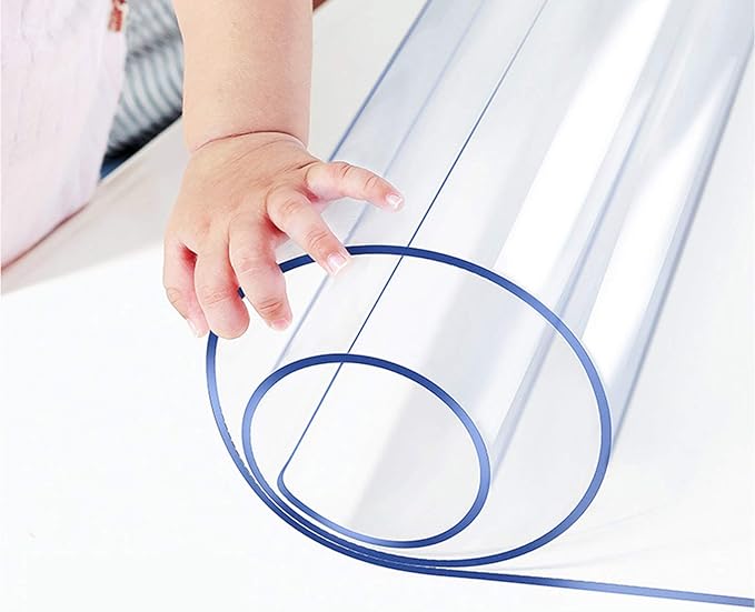 2 Sets 18x24 Inch Clear Plastic Table Protector PVC Tablecloth Cover Vinyl Table Cloths Heavy Duty Waterproof Wipeable Furniture Topper r Pad for Dinner Living Room Coffee Sofa Mat Desk Pad Rectangle