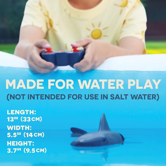 Terra by Battat – Remote Control Shark Toy for Bath & Pool Play – Electronic Great White Shark with Realistic Movement – Water Fun for Kids 6+ Years