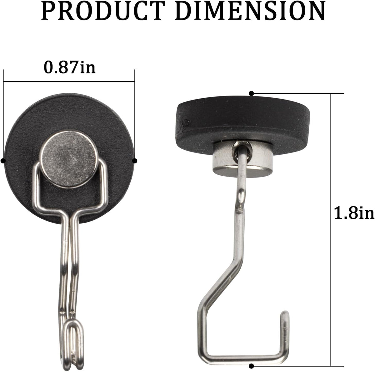 Rubber Coated Anti-Scratch Heavy Duty Magnetic Hooks, Essential for Cruise Ship Cabins & Refrigerator Hanging, Rubber Coating Anti-Corrosion, Hook Magnets for Outdoor Grill(3, Sliver)