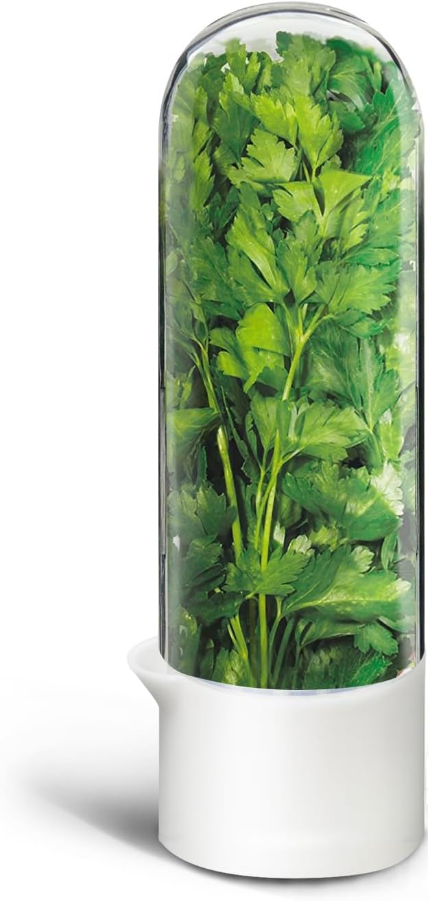 Herb Keeper for Refrigerator, Herb Saver for Refrigerator, Vegetable Preservation Bottle for Cilantro, Mint, Parsley, Asparagus, Keeps Greens Fresh for 2-3 Weeks (1PCS)