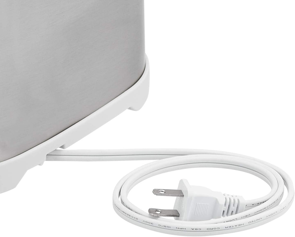 Amazon Basics 4 Slice Toaster with 6 Browning Settings, Removable Easy-to-Clean Crumb Tray, Cancel Button, 1600W, Brushed Silver