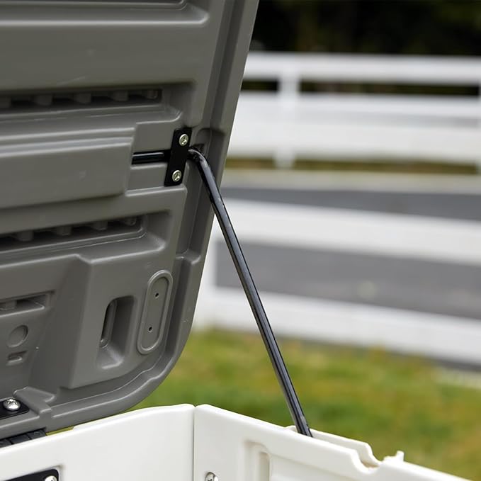 Outdoor Storage Deck Box Waterproof, 100 Gal Pro Large Lockable Patio Storage Bin Chest, Resin Outside Container Seat Bench for Furniture Cushions, Pool Accessories, Garden Tools & Delivery, White