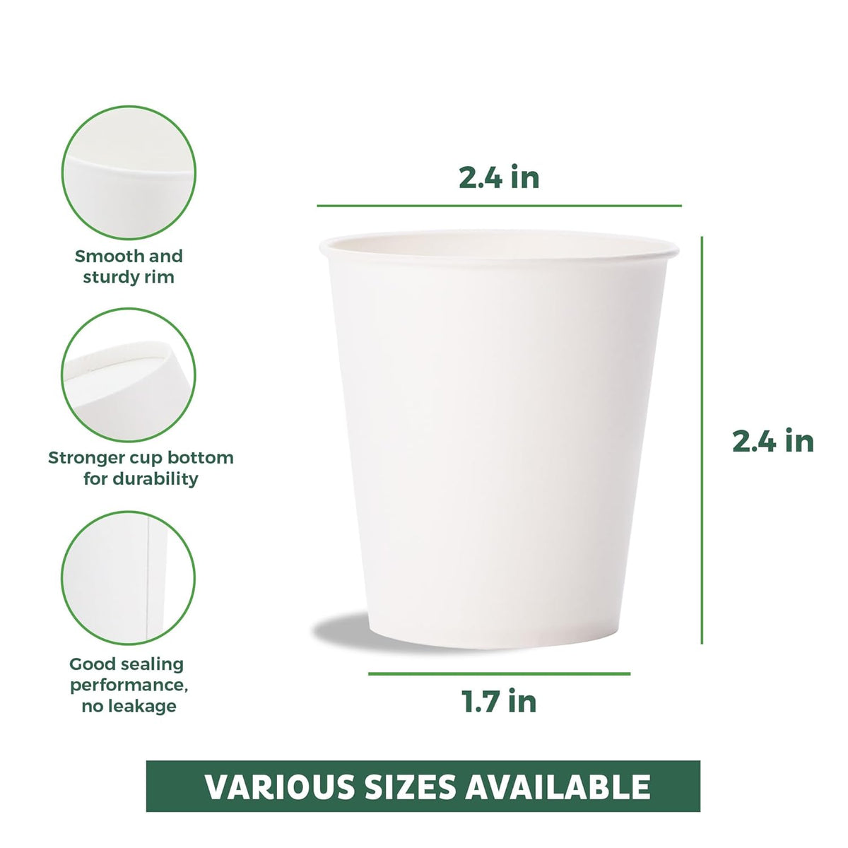 Freshware Coffee Cups 4 oz [300 Pack] Disposable Paper Cups for Mouthwash Cups, Hot Paper Coffee Cup, Ideal for Bathroom Cup