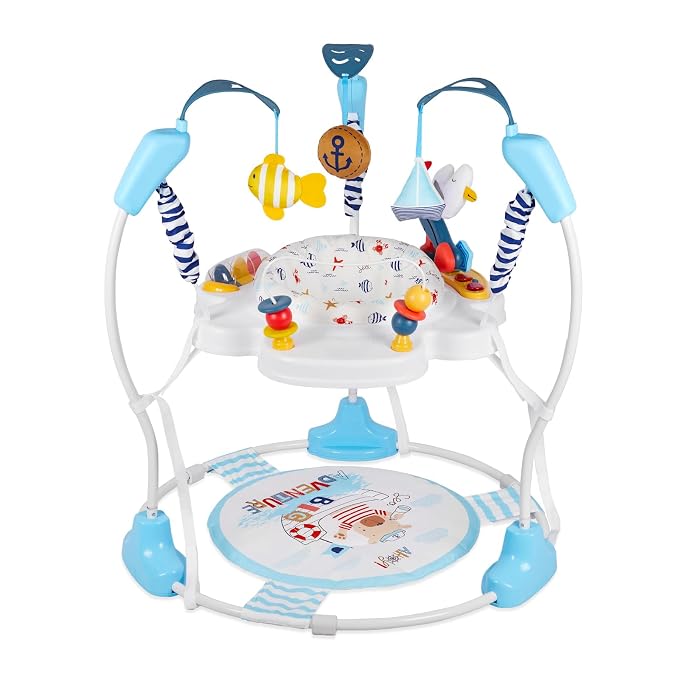 Baby Activity Center, Infant Jumpers and Bouncers with Music, Lights, Infant Toys, 360°Rotating Seat, 3 Adjustable Heights, Baby Play and Learning Center for 6+ Months