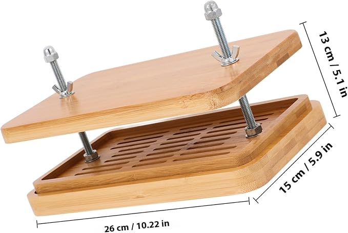 Gatuida Tofu Press and Drainer with Three-layer Drip Tray 26x15cm Adjustable Pressure Tofu Maker Mold for Homemade Bean Curd Kitchen Tool