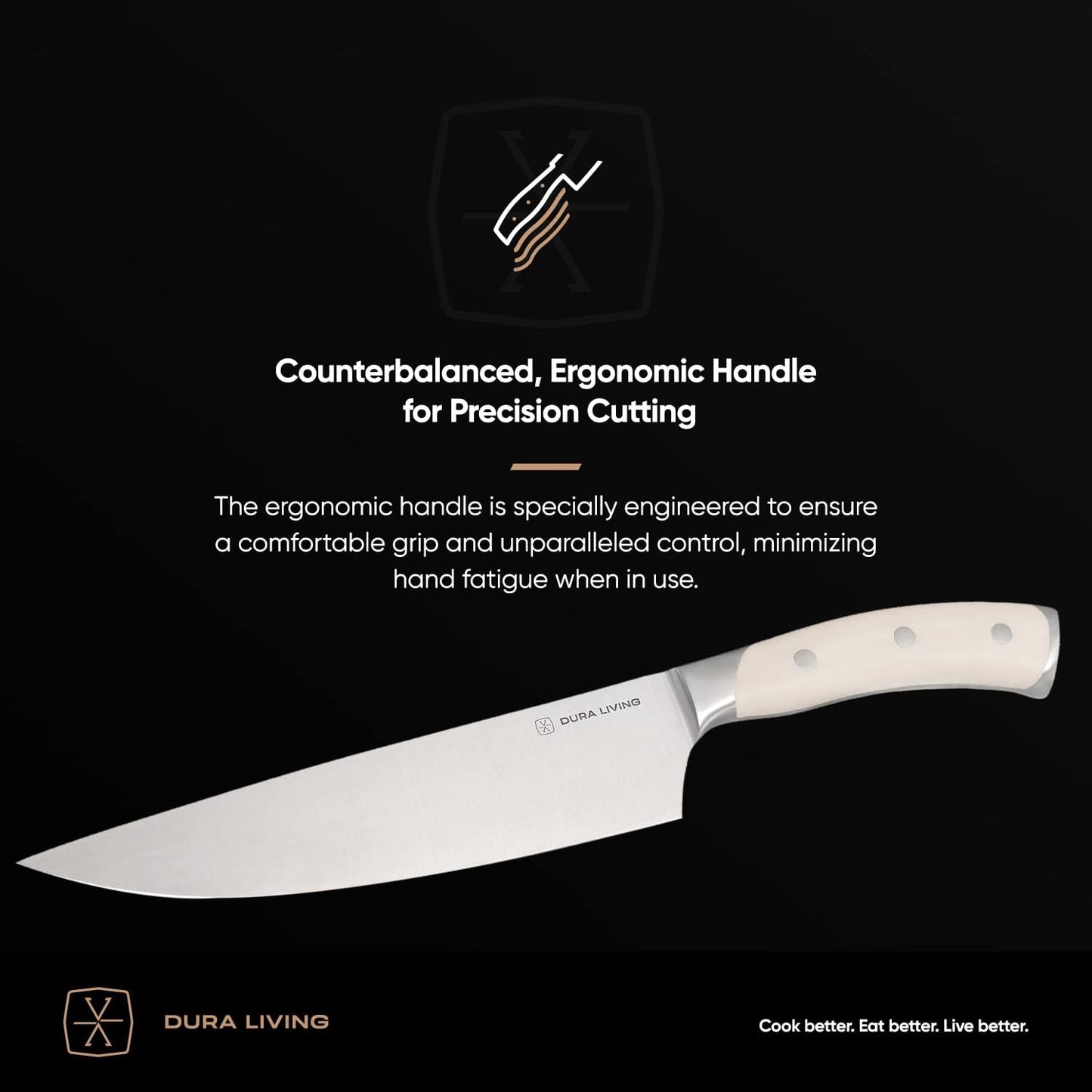 3.5-Inch Paring Knife – Ultra-Sharp German High Carbon Stainless Steel, Full Tang, Ergonomic Handle, Multipurpose Kitchen Knife for Chopping, Slicing, and Dicing, Cream