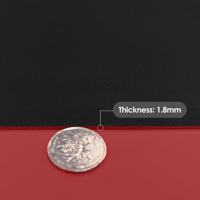 Leather Table Cover,1.8mm Thick,30x48 Inch Table Protector,Table Pads for Dining Room Table Rectangular,Table Cover Protector.(Black+Wine Red,30x48)