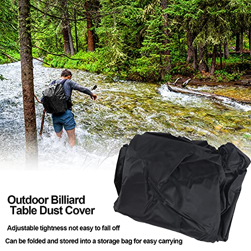 210D Oxford Billiard Table Dust Cover, Outdoor Pool Table Protector, Drawstring , Foldable with Storage , 225x116x82cm Size