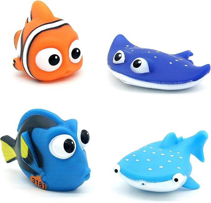 Kid Shower Toy Baby Bath Squirt Toys,Shark Bathtub Water Toys,4pcs Toddlers Infant Swimming Pool Toys,for Birthday Gifts Summer Beach,Pool Activity