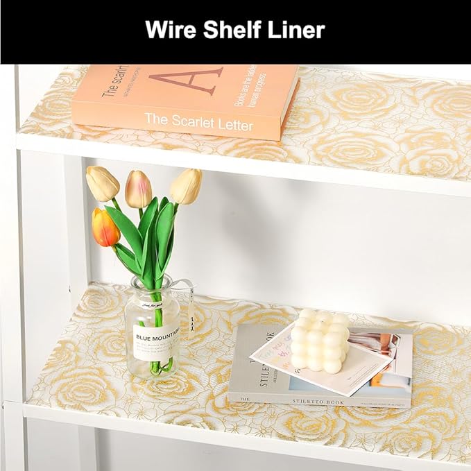 Cooyes Shelf Liner – Premium Non-Adhesive Cabinet & Drawer Liner for Kitchen – Waterproof Shelf Paper with Modern Pattern – Durable EVA Cabinet Mat – Easy to Cut （24" W x 240" L）