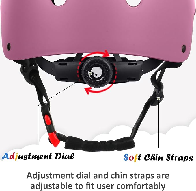Kids Bike Helmet, Adjustable and Multi-Sport, from Toddler to Youth, 3 Sizes