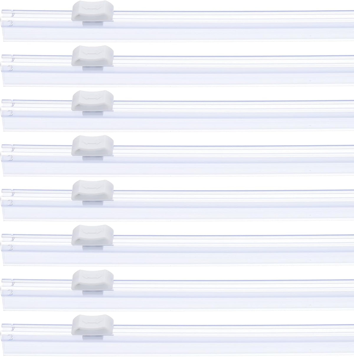 PATIKIL 8pcs Plastic Wrap Cutter, 14in Plastic Wrap Slide Cutter Snap Card Slot Installation Replacement for Aluminum Foil Wax Paper Parchment Paper Wrap Dispenser, White