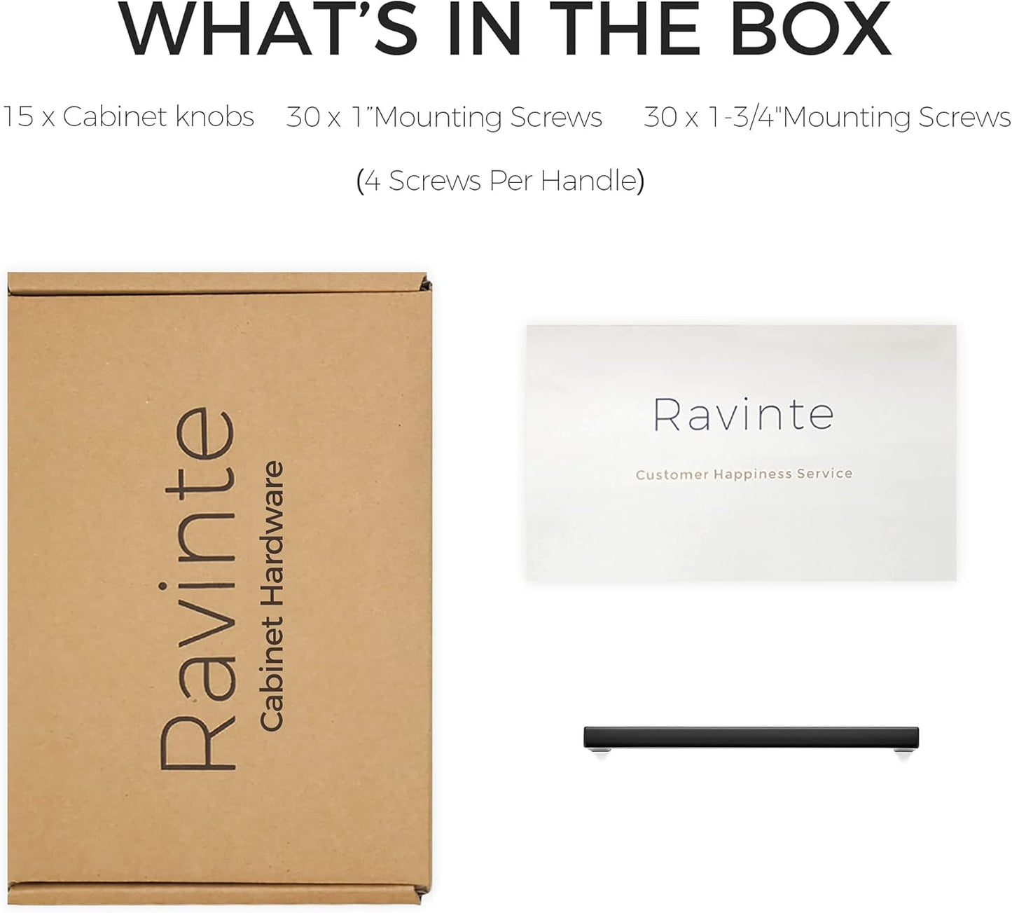 Ravinte 15 Pack 5 Inch Hole Center Solid Slim Square Pulls Matte Black Kitchen Cabinet Handles Square Bar Drawer Handles Flat Black Drawer Pulls for Cupboard Dresser and Cabinets