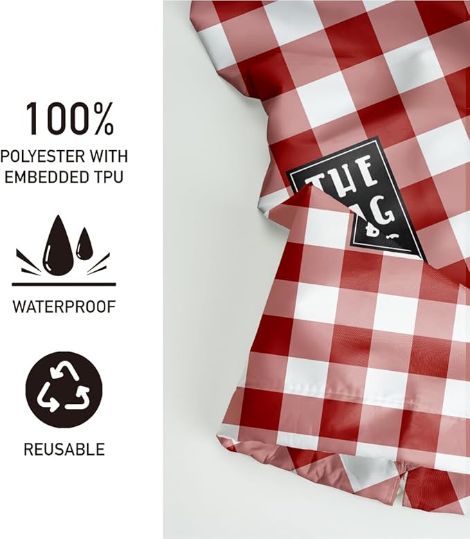 Plastic Bag Holder,Reusable And Washable Grocery Bag organizer,for Home Kitchen Travelling Camping Decor, use 1 Pack, Red And White Plaid Pattern