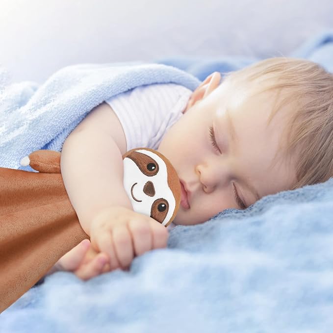 Pro Goleem Sloth Security Blanket Soft Lovey for Babies Boys and Girls Newborn Lovie Infant Blankie Sloth Baby Snuggle Toy Stuffed Animal Baby Gifts 14 Inch