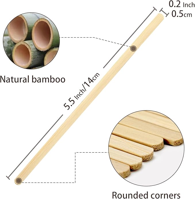 Bamboo Coffee Stirrers, 250 Count of Disposable Coffee Stir Sticks - Stir Sticks For Coffee Bar 5.5 Inch, Stir Sticks with Smooth End, Coffee Stirs for Coffee, Cocktail, Hot Drinks