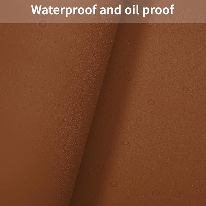 Leather Desk Mat,1.8mm Thick,16x48 Inch Desk Cover,Desk Protector Mat,Dresser Cover Top,Table Cover Rectangle,End Table Cover,Coffee Table Cover Rectangle(Brown+Gray,16x48)