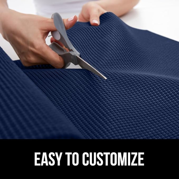 GORILLA GRIP powerGRIP Drawer Shelf and Cabinet Liner, Thick Strong Hold, Non-Adhesive Liners Protect Kitchen Cabinets and Cupboard, Bathroom Drawers, Easy Install, Breathable Mat, 20" x10', Navy Blue