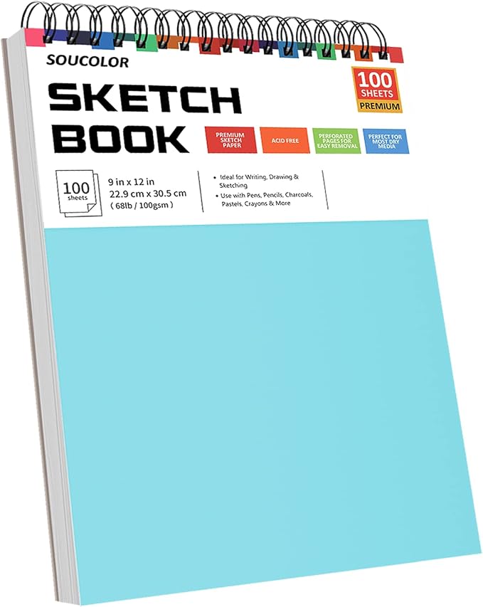 Soucolor 9 x12 Inch Sketch Book, Mother's Day, Birthday for Daughter Wife, Creative Gift for Mum Her, Christmas Coloring Book