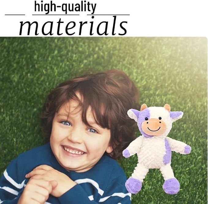 YUKOUQIAN Cow Stuffed Animal Cow Plush Doll Toy 15.7 inch for Girls Boys (Stand Cow purple15.7)