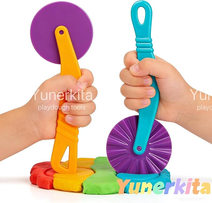 Dough Tool Set, 21 Pcs Dough Tools Sets for Kids Ages 4-8, Dough Accessories Includes Cutters Roller, Rolling Pins, Safety Scissors, Plastic Knife, Christmas Shapes Cutters