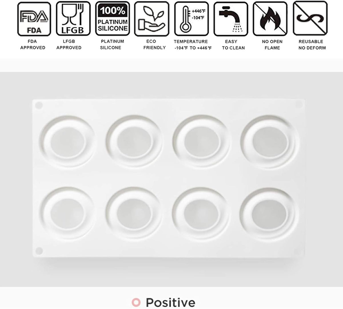 OCPO KITCHEN Apple Silicone Mold for Baking Mousse Cake Dessert Pastry Chocolate Fruit Pudding Jelly Ice Cream Christmas Cake Decoration Mold, Non-Stick and Easy Release, Apple Shape (8-Cavity)