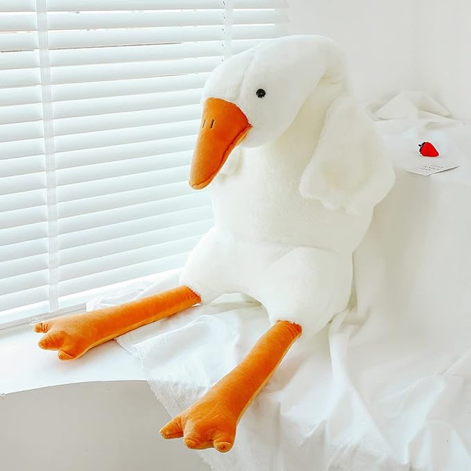 50.5 Inches Goose Stuffed Animal Large Giant Stuffed Goose Plush White Swan Throw Pillow Toy ((White, 50.5")