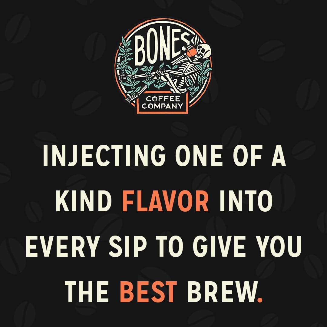 Bones Coffee Company Birthday Suit, Birthday Cake Flavored Coffee, Medium Roast Low Acid Arabica Beans Compatible with Auto drip and French Press Coffee Maker, 12 Oz Whole Bean