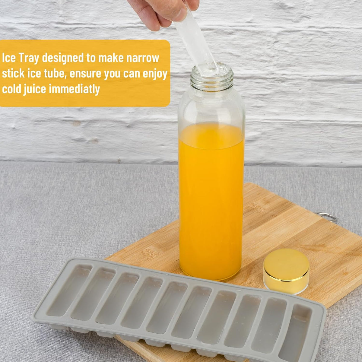 Zukro Glass Water Bottles with Gold Lids 18 oz, Reusable Clear Glass Juice Bottles Stainless Steel Airtight Cap for Juicing, 100% Leak Proof Juice Drinking Jar for Refrigerator, BPA Free, Set of 3