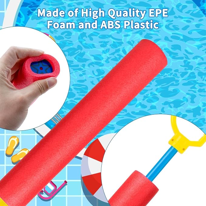 Water Guns for Kids, Outdoor Water Toys, Squirt Blaster Guns Pool Toys for Kids Ages 4-8, 8-12, Backyard Swimming Beach Garden Fighting Game Party Activities for Girls Boys Teen (4 Pack)