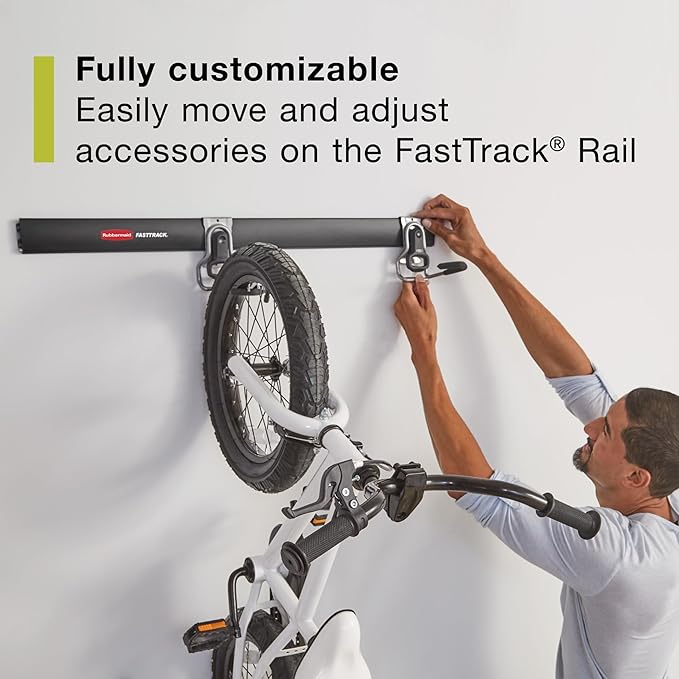 Rubbermaid FastTrack Garage Storage System Tool Hanging Kit, Wall Mount Holder for Garden Lawn Tools/Garage/Home Organization