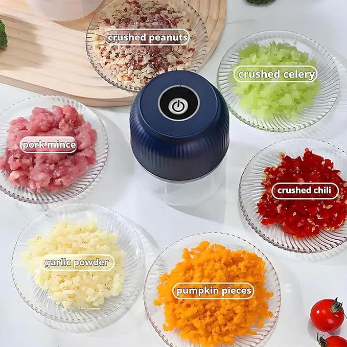 2026 Upgraded Electric Garlic Chopper, Mini Portable Veggie Cutter, USB Rechargeable, 350ML Portable Cordless Mini Food Processor for Nuts Chili Onion Minced Meat and Spices (2PCS-B)