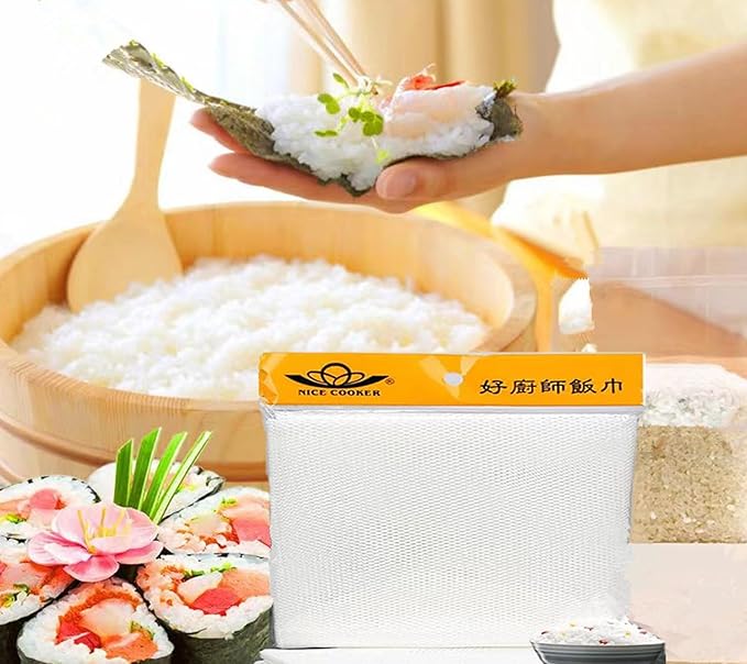 1Pcs Rice Net, 45 x 39 inch Sushi Rice Cooking Net,Non-Stick Rice Cooker Napkin,Reusable Home or Commercial Rice Net,Fine Mesh Steam Cloth