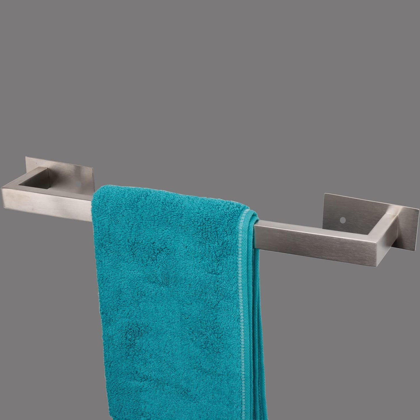 Bathroom Towel Bar Self Adhesive, No Drilling Towel Rack Easy to Install, Hand Towel Holder Made of Premium Stainless Steel Sticky on Hand Towel Hanger for Kitchen, Toilet.(17.7IN, Brushed)