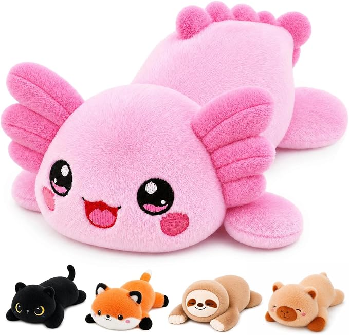 Axolotl Weighted Stuffed Animal, Soft Plush Toy Gift (10.6 Inch, 0.7 Lbs)