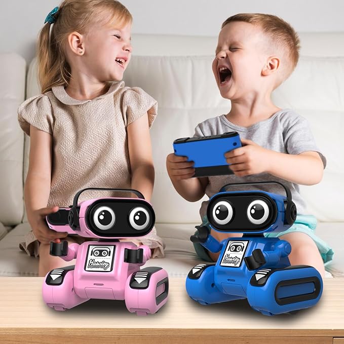 Blue Rechargeable Remote Control Robot Toy for Boys Ages 3+ | Auto Demo, Recording & Repeat, Flexible Head & Arms, Rechargeable RC Robot, Perfect Birthday & Christmas Gift for Little Boys
