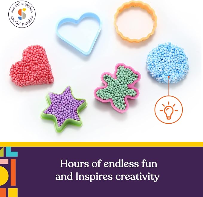 Special Supplies Fun Foam Modeling Foam Beads Play Kit, Children’s Educational Clay for Arts Crafts Kindergarten, Preschool Kids Toys Develop Creativity, Motor Skills (10-Pack)