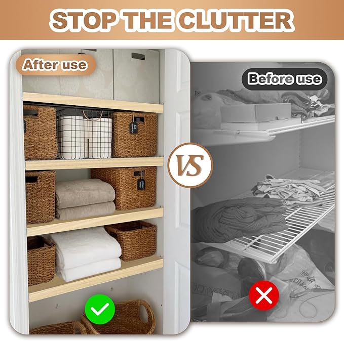 5 Pcs Wire Rack Covers 40x16x3 inch PVC Pantry Shelf Cover 0.31 inch Thick Removable Closet Wire Rack Shelf Covers,Decoration Kitchen Bathroom Office Shelving (Wood Color,40x16x3 inch)