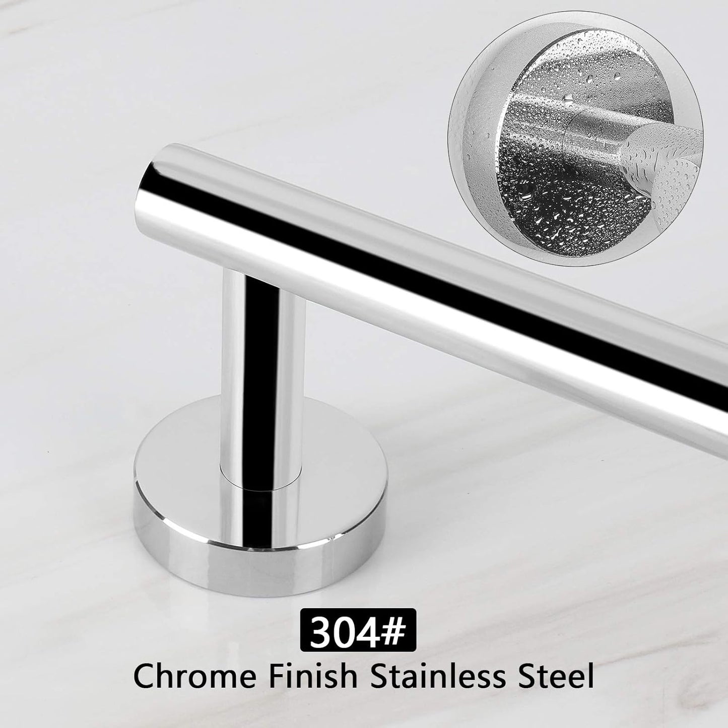 NearMoon Bath Towel Bar, Bath Accessories Thicken Stainless Steel Shower Towel Rack for Bathroom, Towel Holder Wall Mounted (1 Pack, Chrome Finish, 33 Inch)