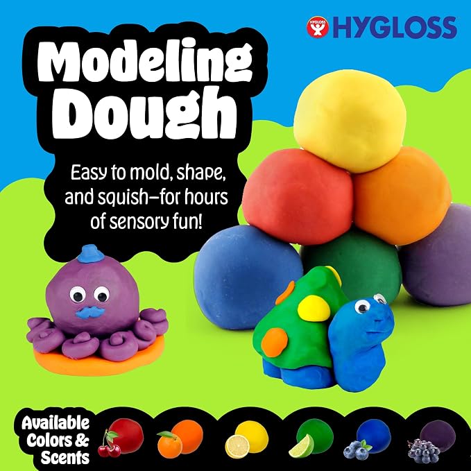 Hygloss Play Modeling Dough for Kids – Safe & Non-Toxic Sensory Dough for Arts and Crafts – 1 lb Tub – Play Clay for Toddler Activities, Preschool Classroom Must-Haves – Orange Color, Scented