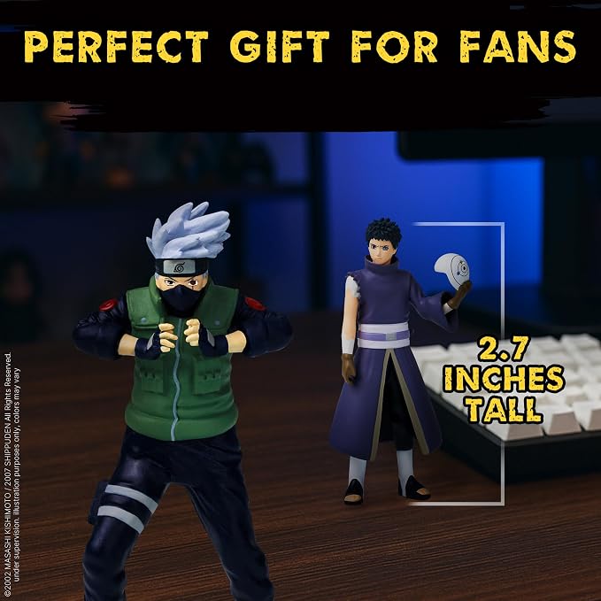 P.M.I. Naruto Shippuden Collectible Mini Figures 6 Pack Deluxe Box | Anime Action Toy Set Featuring Team 7 Ninjas, Akatsuki, Legendary Sannin & Rare Shinobi (Assortment B)