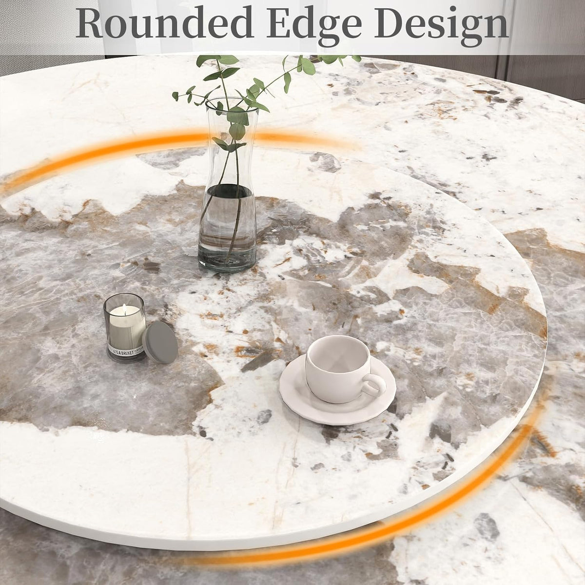 19.69" Lazy Susan for Table Top Sintered Stone Rotating Serving Tray for Dining Table, Kitchen Lazy Susan Organizer Spinning Rotating Food Server Party Centerpieces