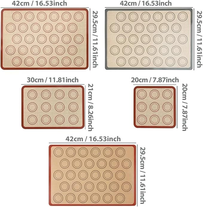1 Piece Silicone Baking Mat Non Stick Heat Resistant Oven Liner Sheet for Cookie Macaron Bread Tool(Red 42x29.5cm)