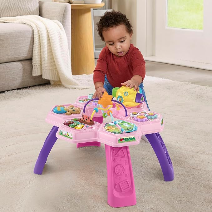 VTech Buzz and Learn Activity Table with Seven Interactive Play Zones, Pink