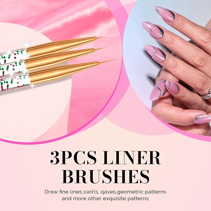 MelodySusie 31Pcs Nail Art Brushes Nail Art Tool Set,Nail Dotting Tools Striping Nail Art Brushes for Liner Brushes Nail Drawing Pen For Nail Design for Home and Salon Use