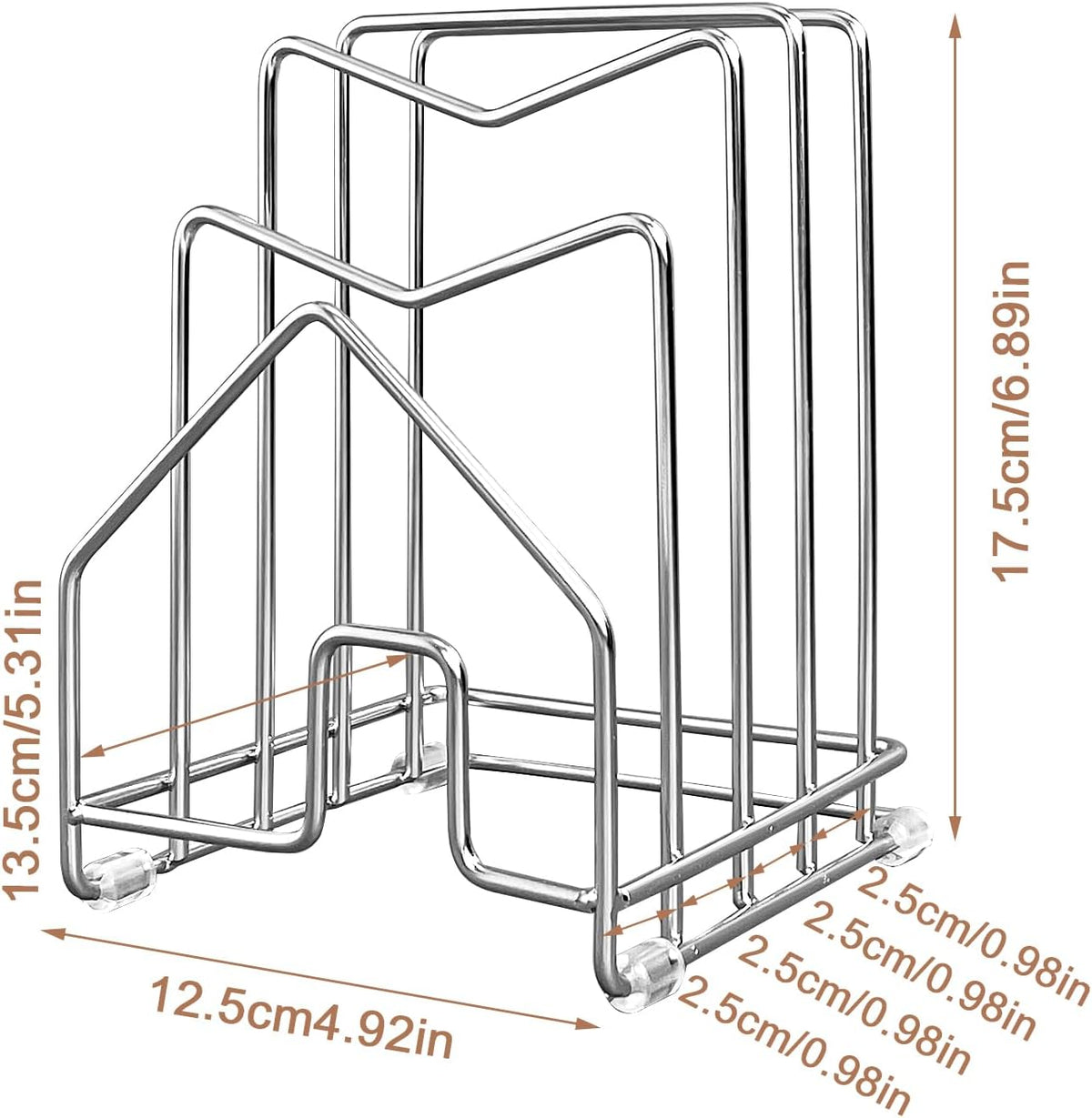 Pot Lid Organizer Cutting Board Holder Inside Cabinet 304 Stainless Steel Pots and Pan Organizer Under Cabinet Pot Cover Cookie Sheet Bakeware Serving Tray Cooling Rack Stand Kitchen Countertop