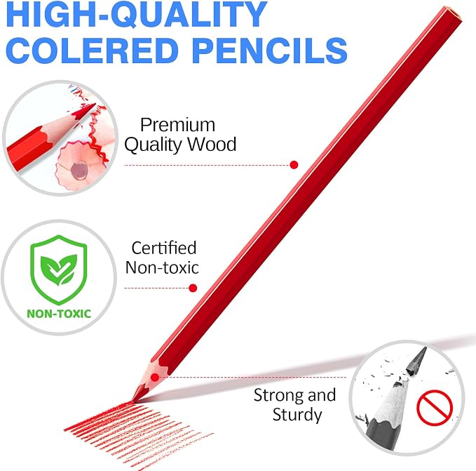 468 Count Colored Pencils Bulk Classroom, Colored Pencils for Kids 18 Assorted Colors, Coloring Pencil Set for Teachers & Adults, Pre-sharpened Color Pencils, Back to School Supplies Bulk for Students